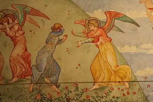 Detail nástěnné malby v kostele Mansfield Place