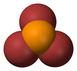 Struktura molekuly bromidu fosforitého