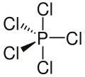 Strukturní vzorec molekuly chloridu fosforečného