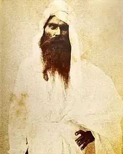 Fotografie Bikrama Singha Bediho, přímého potomka Guru Nanaka, asi 1847–1849
