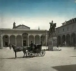 František Krátký: náměstí Santissima Annunziata, Florencie, 1897, sbírka Scheufler