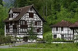 Hrázděný dům z Rüschlikonu ve skanzenu Ballenberg