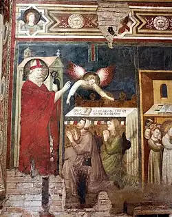 sv. Mikuláš z Bari předpovídá příchod jmenovce