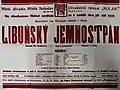 Plakát hry "Libuňský jemnostpán", Městské divadlo Mladá Boleslav 29. září 1929