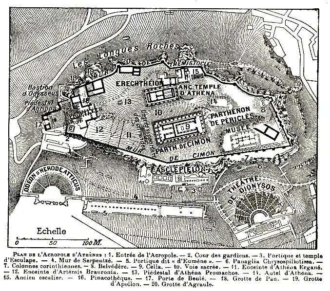 Plán Akropole, Larousse 1922