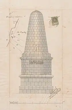 Plánek lipanské mohyly, 1881.