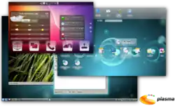 Uživatelské rozhraní s designem Frutiger Aero (KDE Plasma 4 z roku 2011)