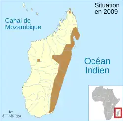 Areál výskytu (hnědě)