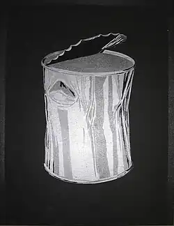 Plechovka od Campbellovy polévky, spray na plátně, 1993