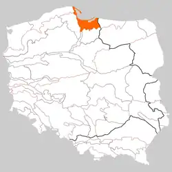 Mapa polohy v celém Polsku