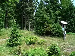 Dolní hranice rezervace u bývalé chaty