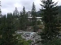 Řeka v Podbanském u hotelu Permon