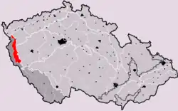 Podčeskoleská pahorkatina na mapě Česka
