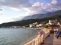 Pohled na Podgoru při západu slunce