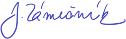 Jaroslav Zámečník, podpis