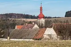 zimní pohled na obec