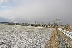 Pohled na Záchrašťany od Vysočan