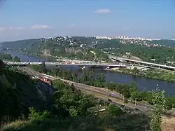 Barrandovská vilová kolonie na skalnatém návrší nad Vltavou