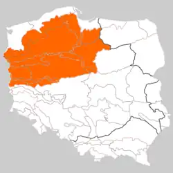 Pojezierza Południowobałtyckie na mapě Polska