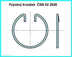 Pojistný kroužek zahnutý