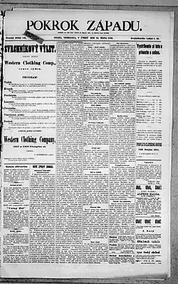 Titulní strana listu z 25. října 1892