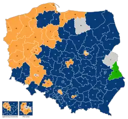 Výsledky polských parlamentních voleb do Senátu, 2015 Občanská platforma Právo a spravedlnost Polská lidová strana nezávislí kandidáti