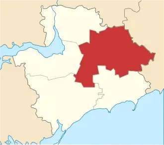 Poloha rajónu v Záporožské oblasti