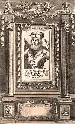 Popiel II. - Mědiryt z přelomu 17. století/18. století, ze sbírek Rakouské národní knihovny