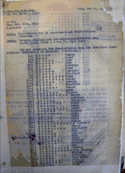 Popravní protokol z 30. června 1942 (1. strana, německý originál)