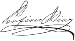 Porfirio Díaz, podpis