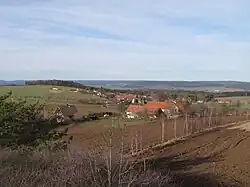 Porostliny, pohled na ves z Bousky