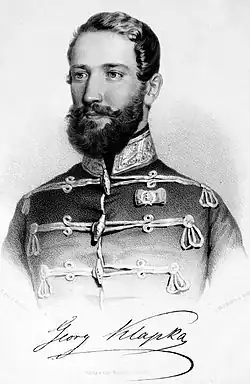 Portrét Györgye Klapky, litografie z roku 1840 od neznámého autora