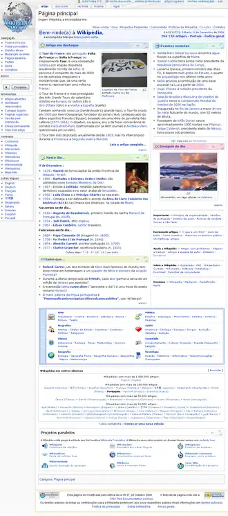 Hlavní strana Portugalské Wikipedie
