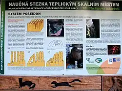 Informační tabule na Chrámovém náměstí v Teplických skalách