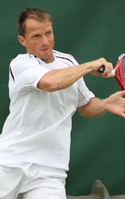 Jaroslav Pospíšil v kvalifikaci Wimbledonu 2014