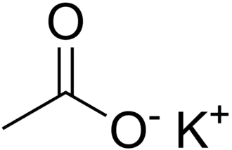 Strukturní vzorec octanu draselného
