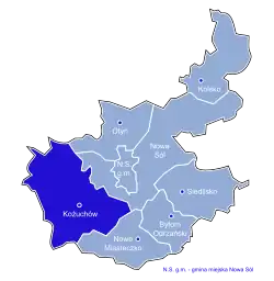 Gmina Kożuchów na mapě