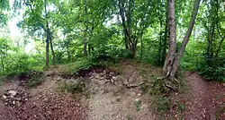 Zbytky valu a zdiva