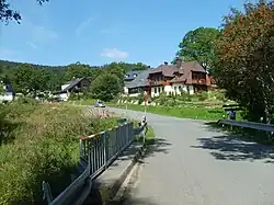 Vjezd do Prášil směrem od Srní