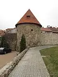 Bašta v úseku vnější hradby za č.p. 154 s navazující hradební zdí