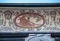 Stará radnice Prachatice – detaily fresek – alegorie – římsa – FIDES