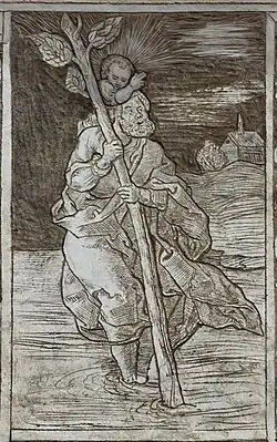 Sv. Kryštof na průčelí domu č.p. 36 do Velkého náměstí