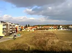 Kateřinky, v pozadí Milíčovský les