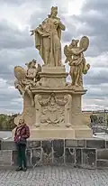 Sousoší sv. Františka Borgiáše, Ferdinand Maxmilián Brokoff, kopie Jiří Kačer, Karlův most, Praha