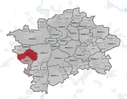Praha 13 na mapě