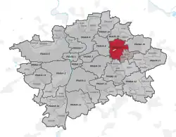 Praha 14 na mapě
