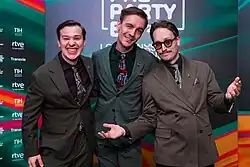 KAJ v roce 2025 (zleva doprava: Jakob Norrgård, Kevin Holmström, Axel Åhman)