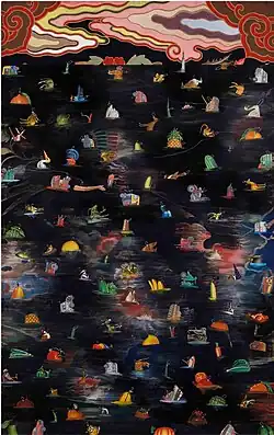 The Princesses' Rusted Belt, různý materiál, papír, 72 x 48", 2011, Studio La Citta, Verona, Itálie