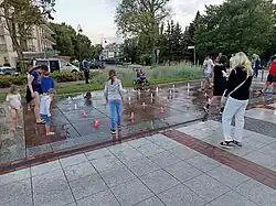 Vodní fontány s dětmi