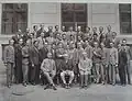 Promoce a profesorský sbor 1931; sedící Wellner první zleva, Rudolf Dub druhý zleva